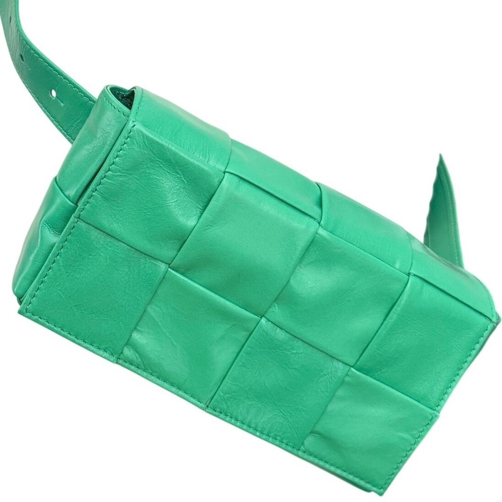 Bottega Veneta Cassette Belt Bag Parakeet Green Maxi Intrecciato Leather 651053